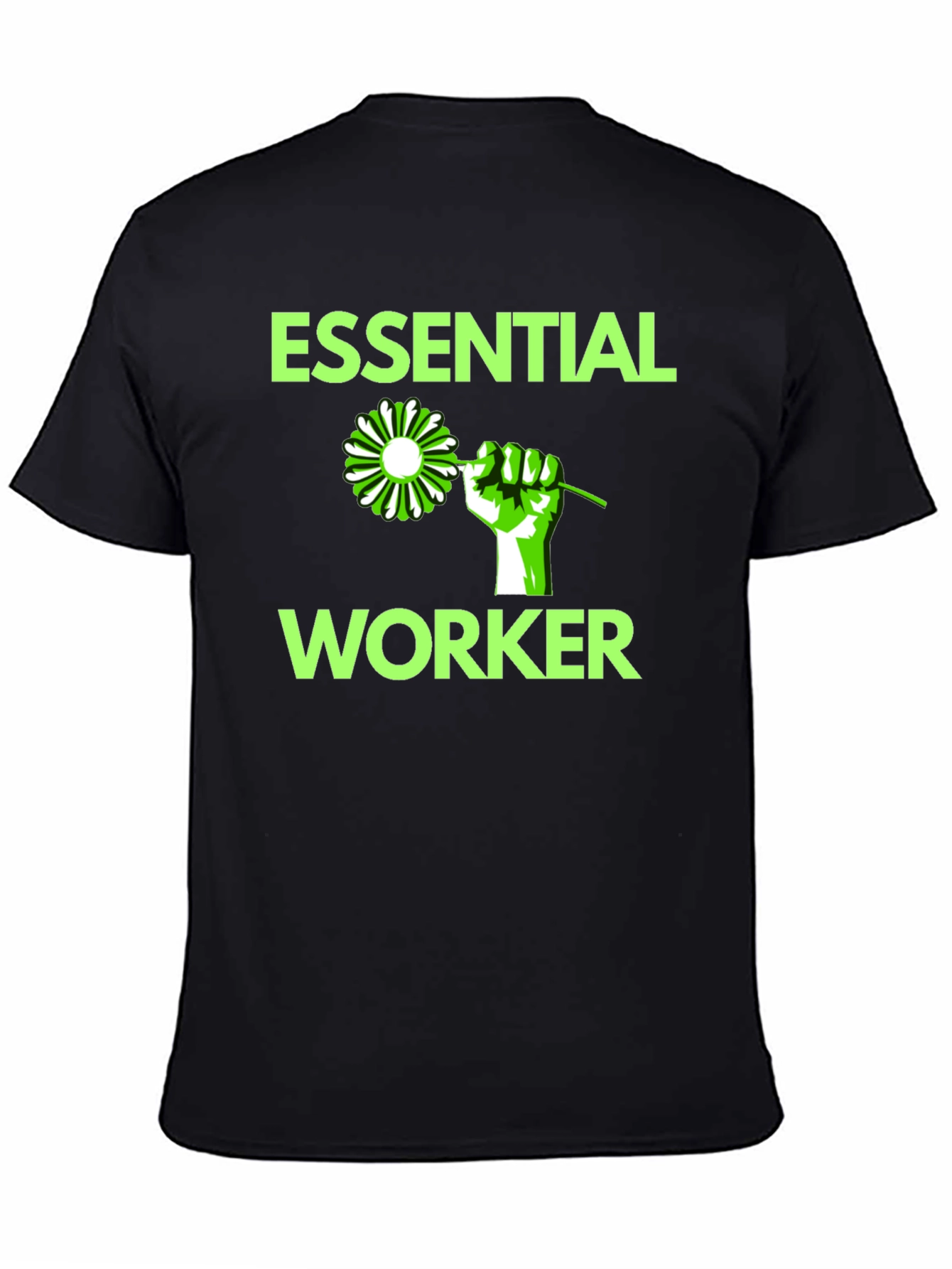 Essential Worker Graphic Tee - Black Cotton Blend