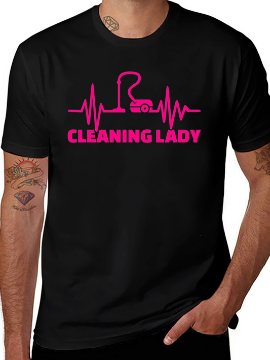 Cleaning Lady Heartbeat Graphic Tee - Black