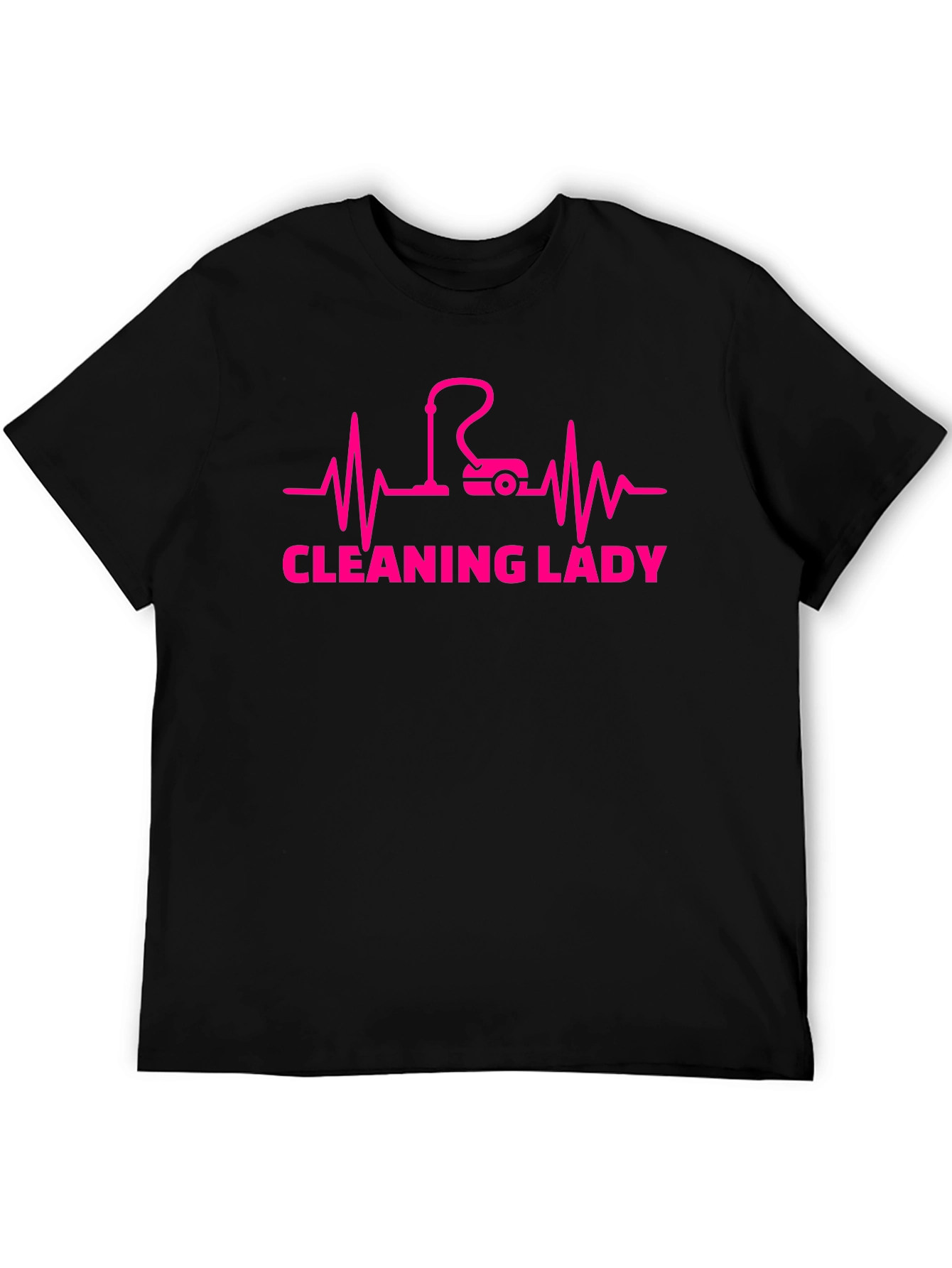 Cleaning Lady Heartbeat Graphic Tee - Black