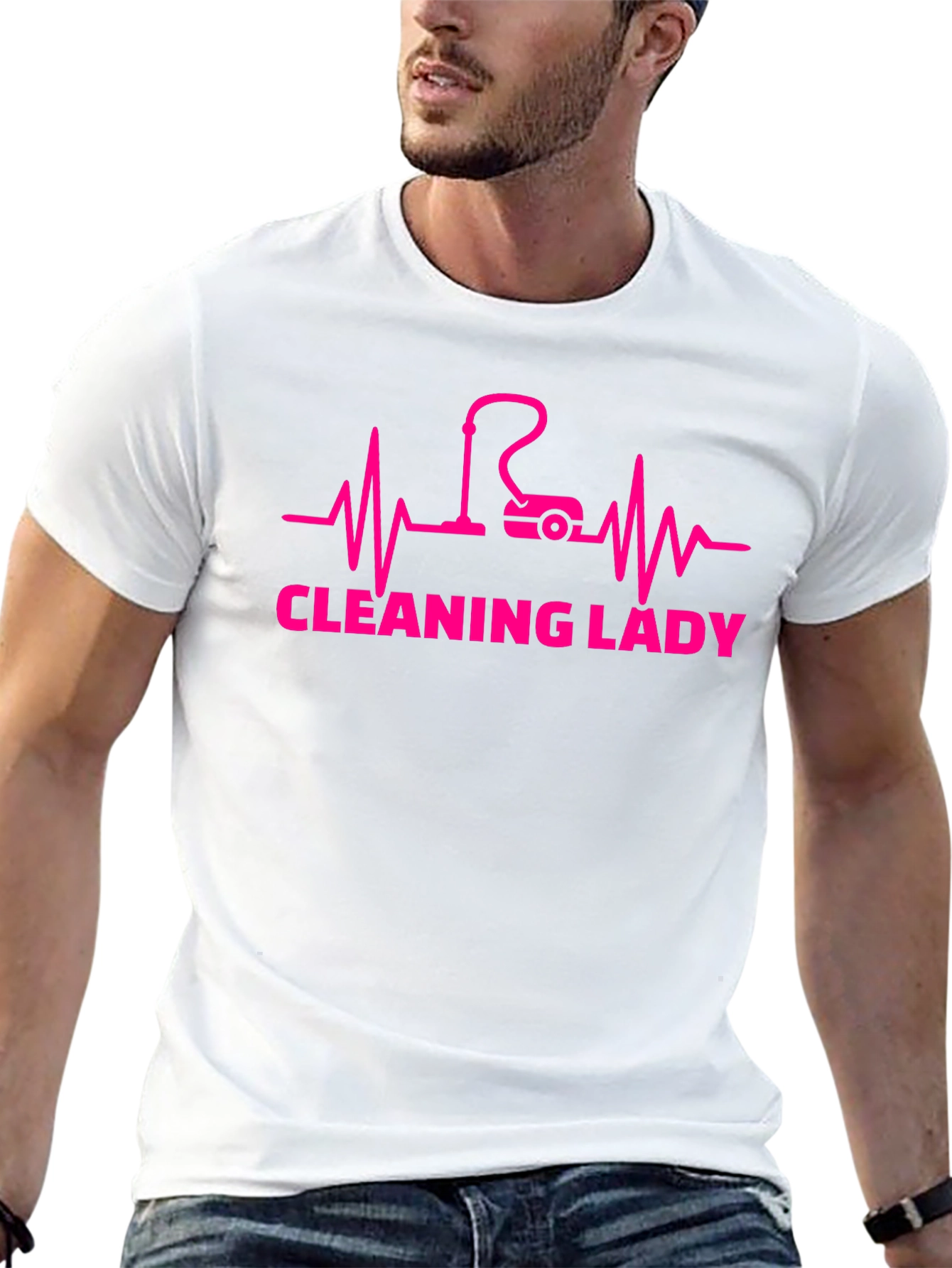 Cleaning Lady Heartbeat Graphic Tee - Black