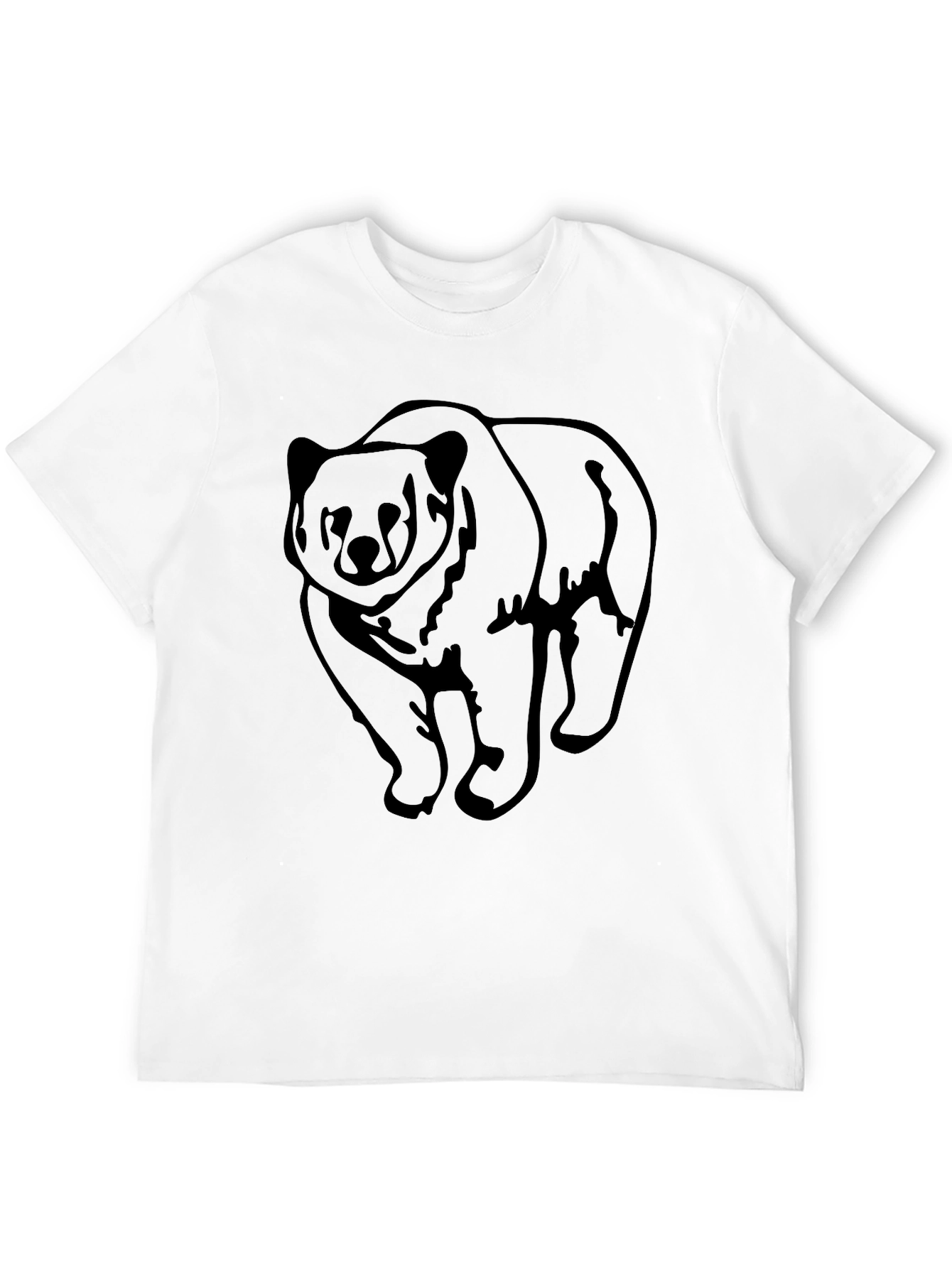 Bear Graphic Tee - Mens Black Crewneck Shirt