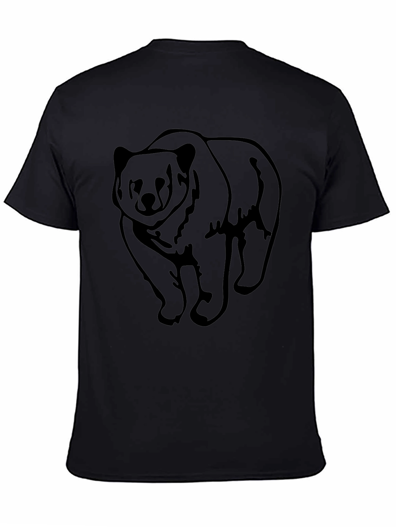 Bear Graphic Tee - Mens Black Crewneck Shirt