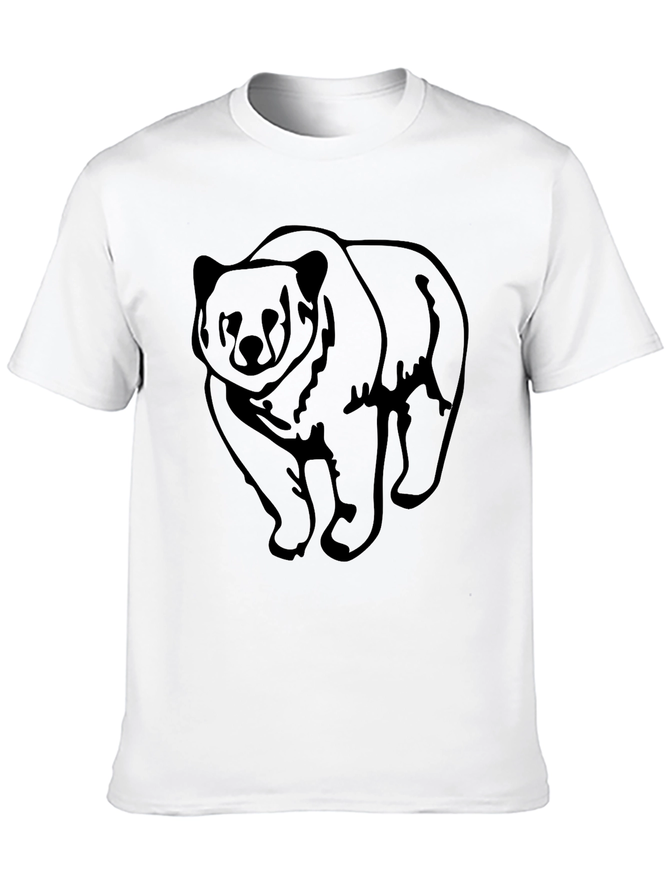 Bear Graphic Tee - Mens Black Crewneck Shirt