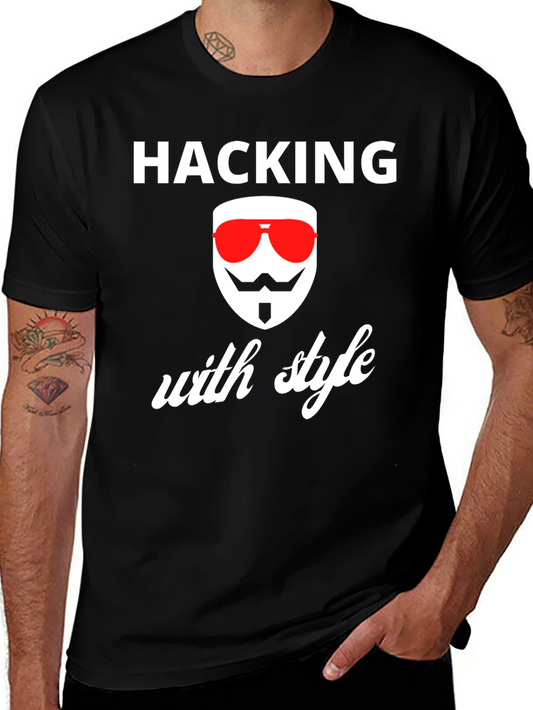 Hacking with Style T-Shirt - Anonymous Mask Graphic Tee