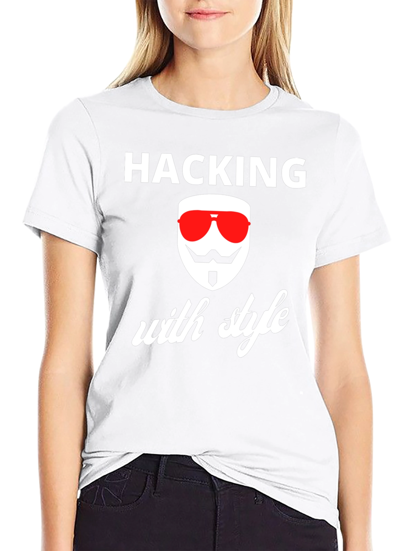 Hacking with Style T-Shirt - Anonymous Mask Graphic Tee