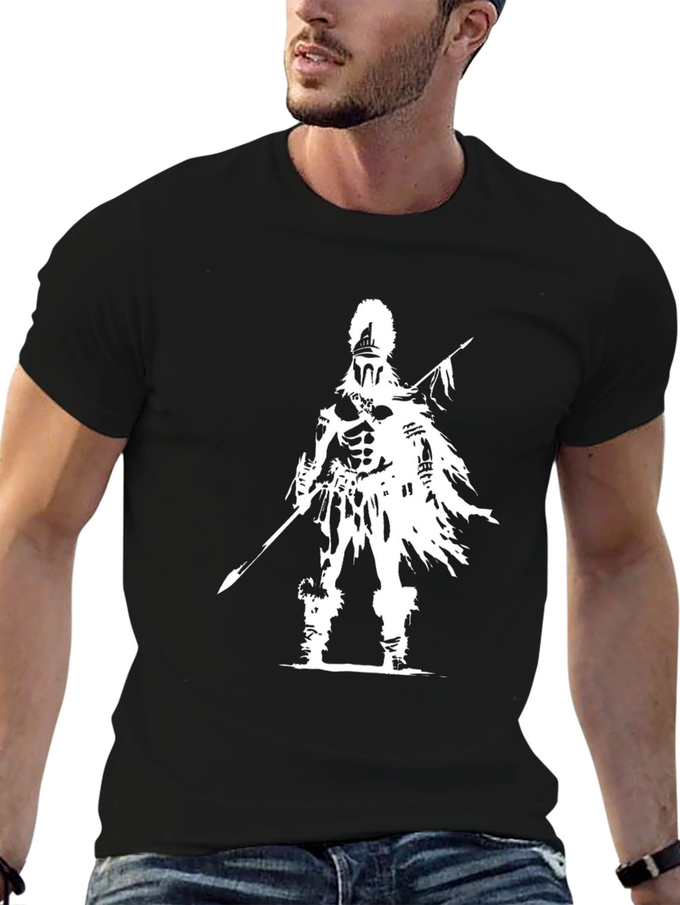 Warrior Graphic T-Shirt - Black Cotton Tee