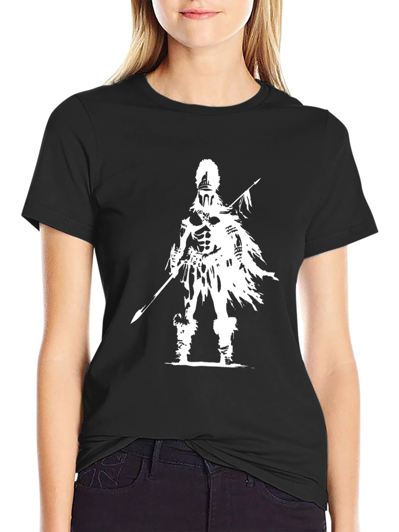 Warrior Graphic T-Shirt - Black Cotton Tee
