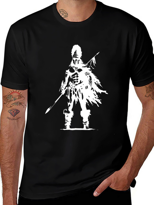 Warrior Graphic T-Shirt - Black Cotton Tee