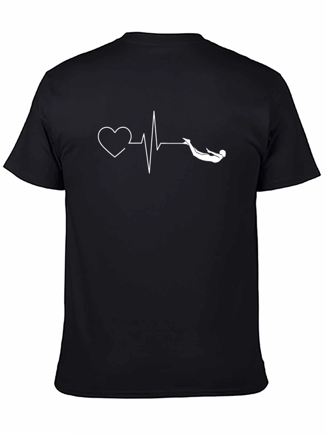 Diver Heartbeat T-Shirt - Black Graphic Tee