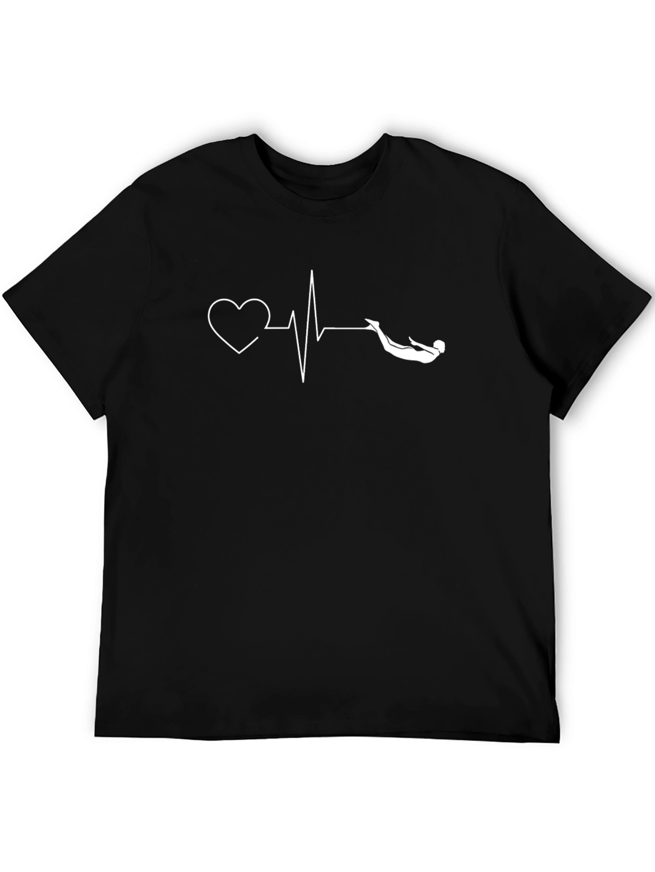 Diver Heartbeat T-Shirt - Black Graphic Tee