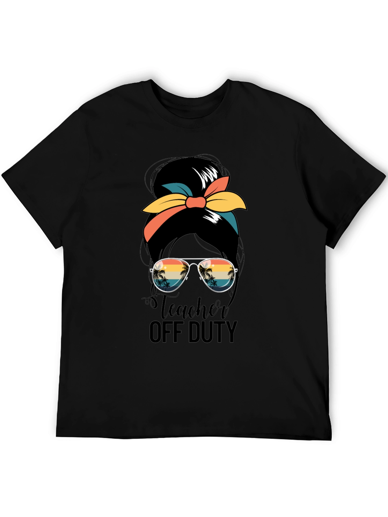 Teacher Off Duty Messy Bun Graphic Tee