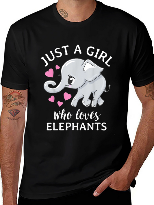 Cute Elephant Lover T-Shirt - Just A Girl Who Loves Elephants