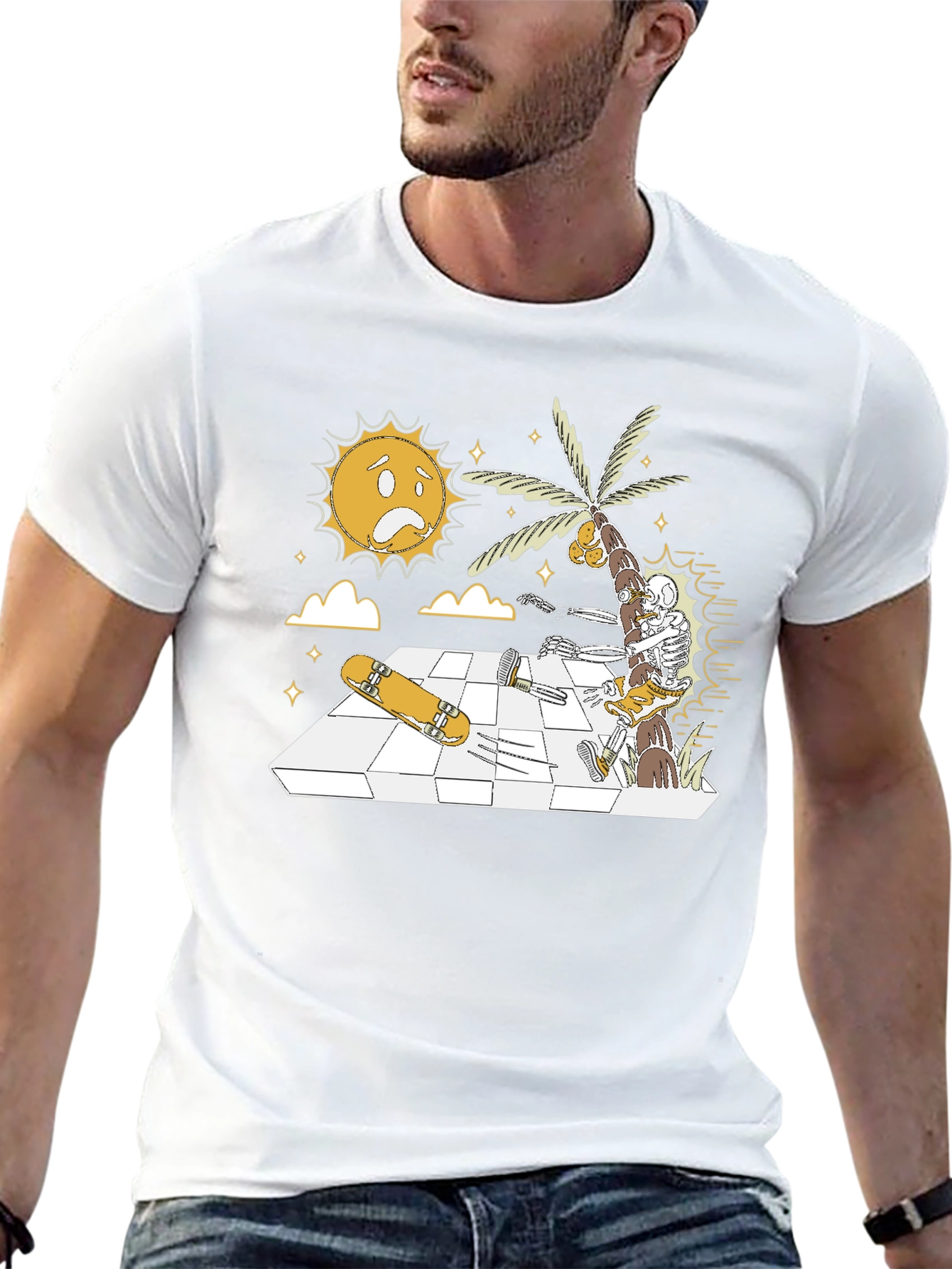 Skateboarding Skeleton Graphic Tee
