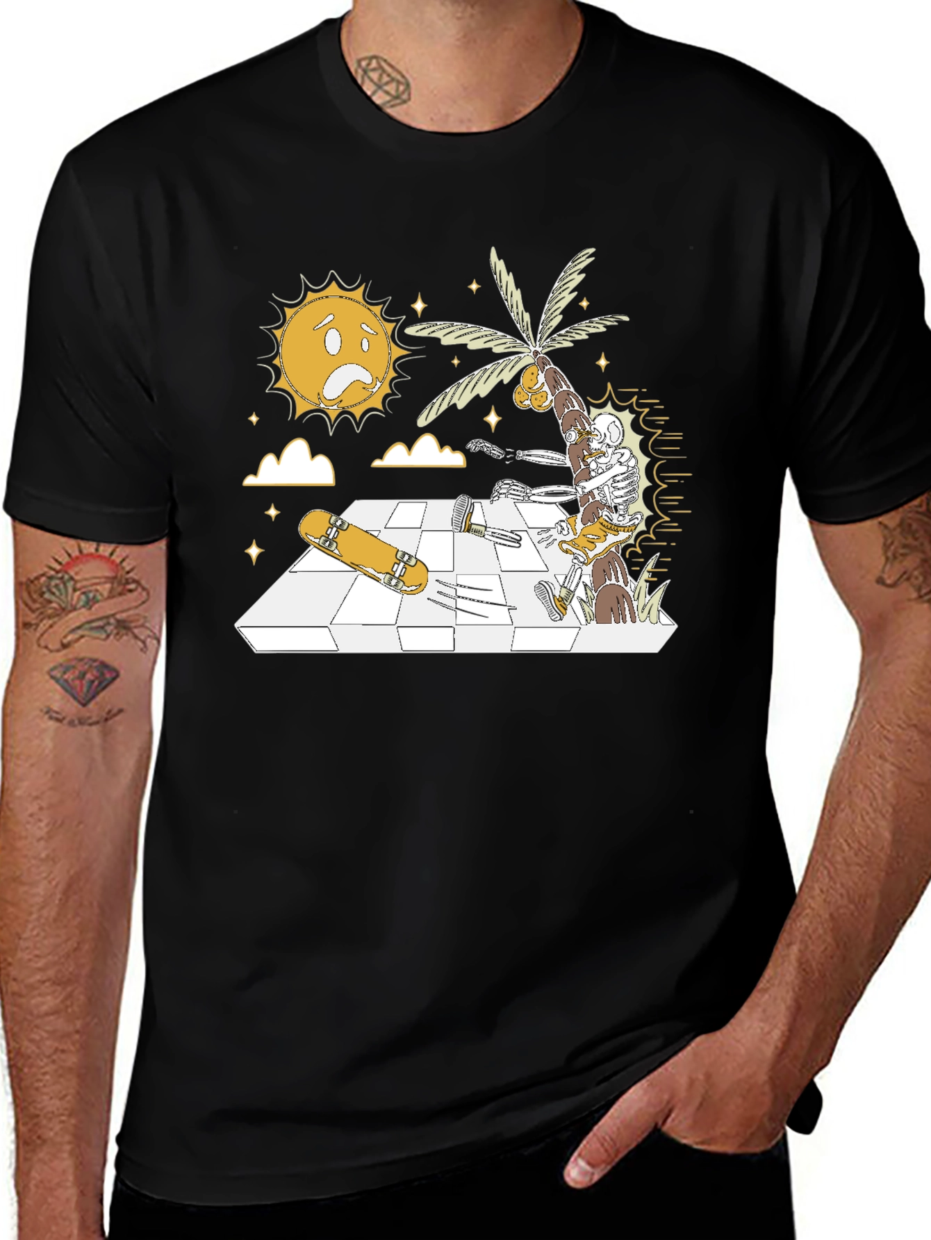 Skateboarding Skeleton Graphic Tee