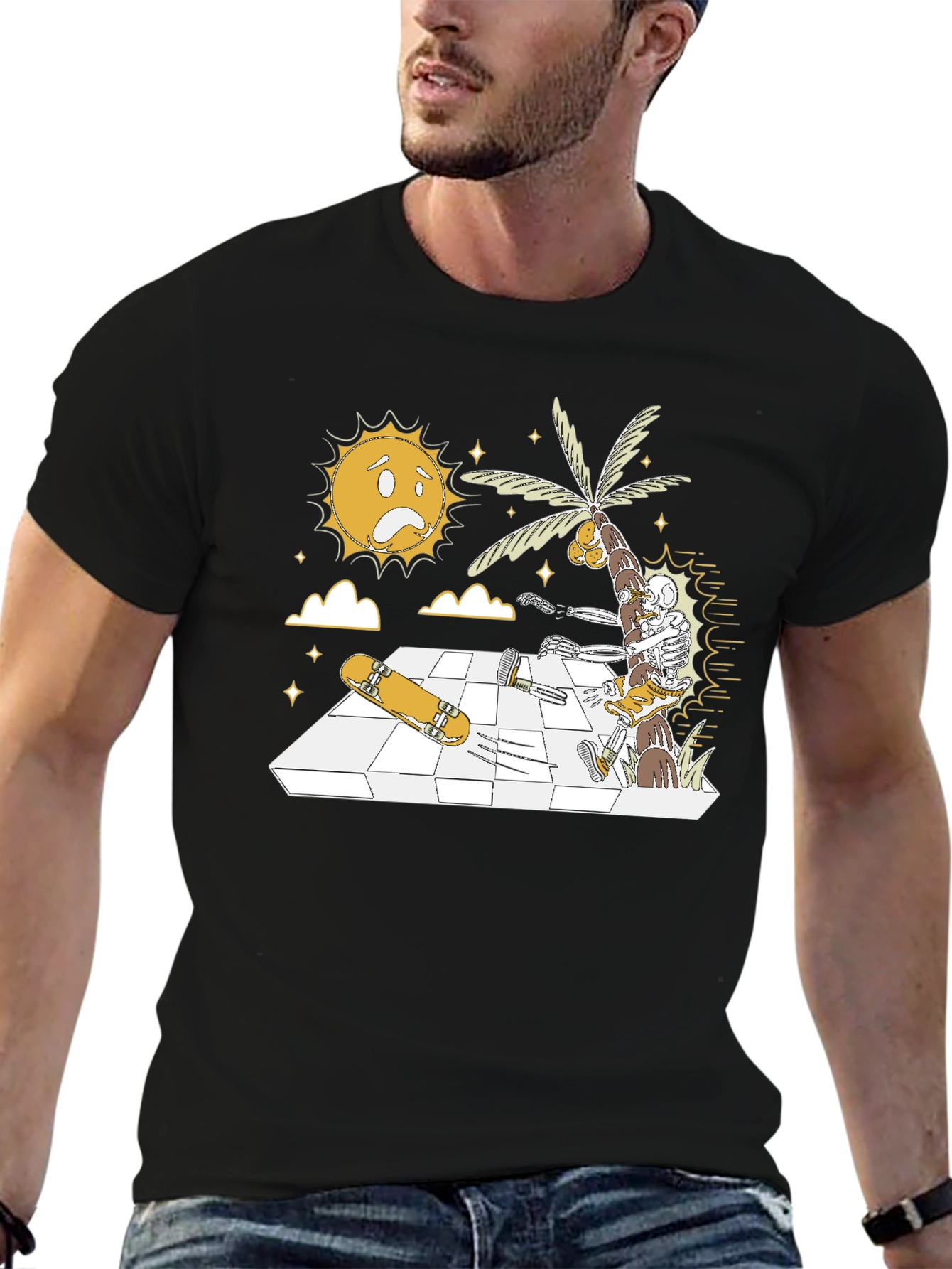 Skateboarding Skeleton Graphic Tee