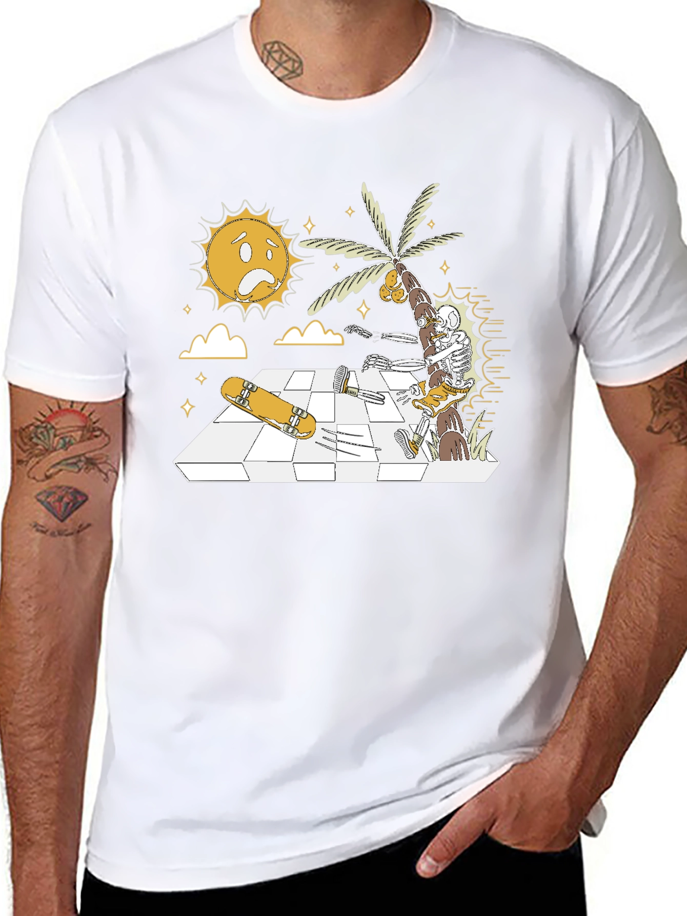 Skateboarding Skeleton Graphic Tee