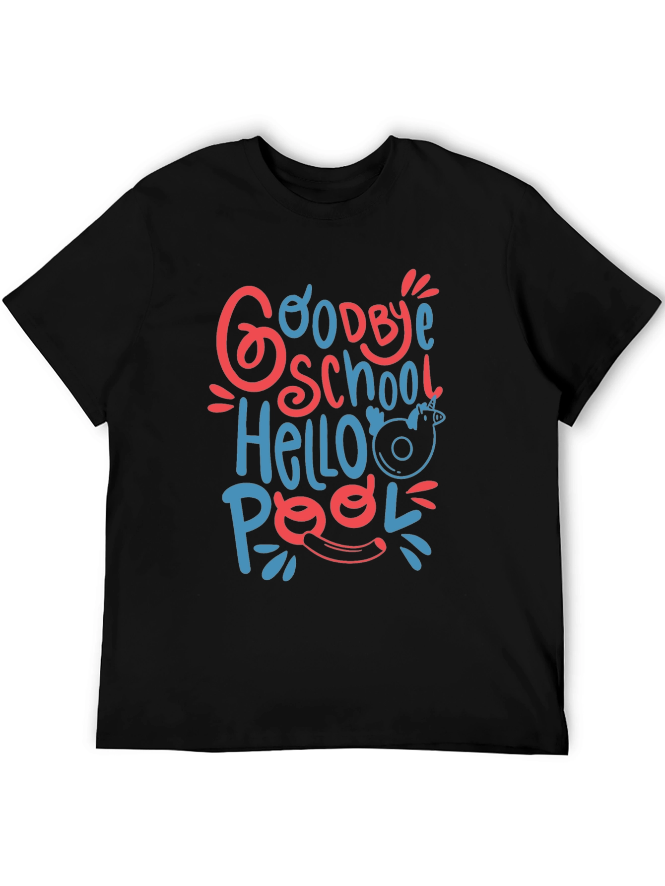 Goodbye School Hello Pool Graphic Tee - Black