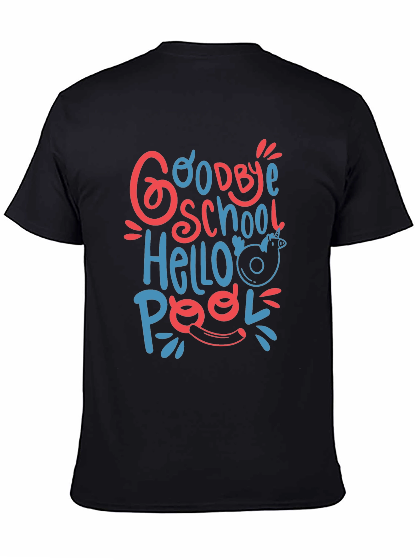 Goodbye School Hello Pool Graphic Tee - Black