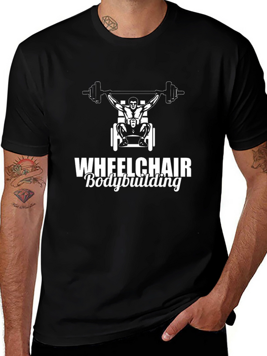 Wheelchair Bodybuilding Graphic T-Shirt Black Unisex