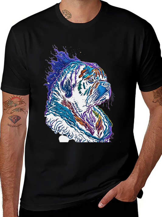 Dog Art Graphic Tee - Unique Colorful Design