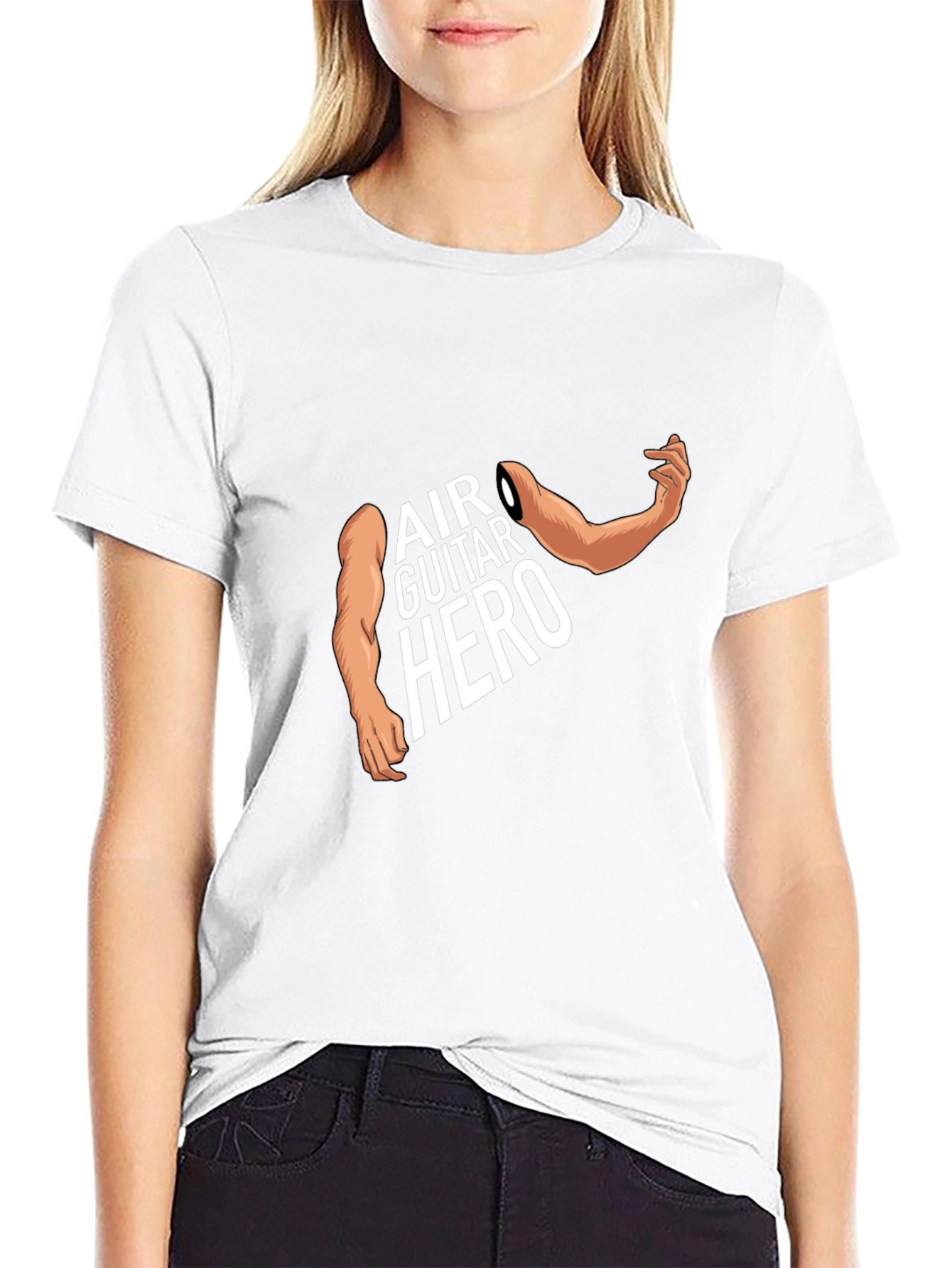 Air Guitar Hero Graphic Tee - Black Cotton T-Shirt