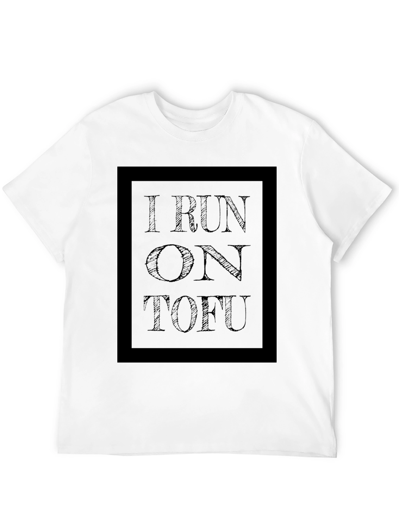 I Run on Tofu Black T-Shirt