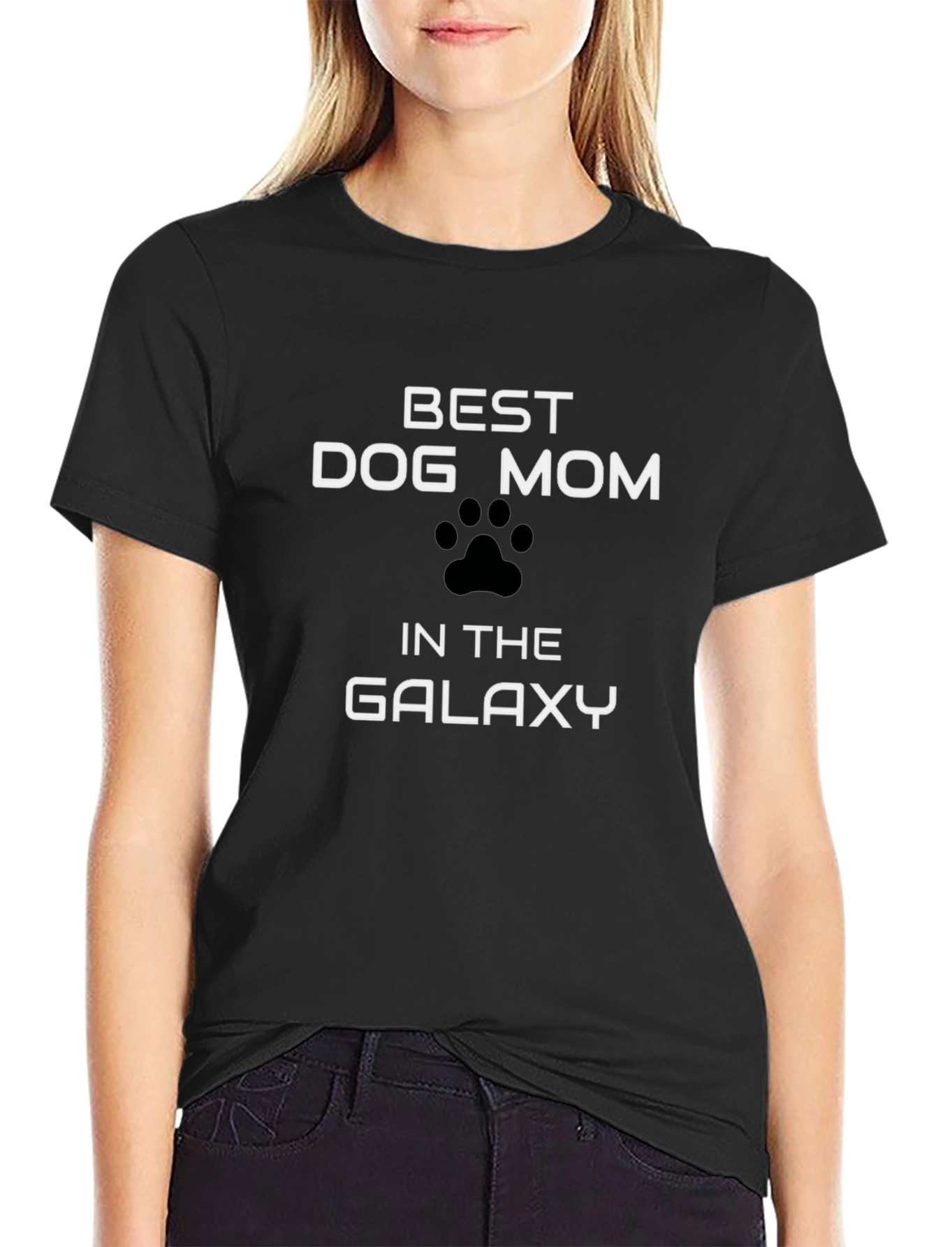 Best Dog Mom Galaxy Black T-Shirt