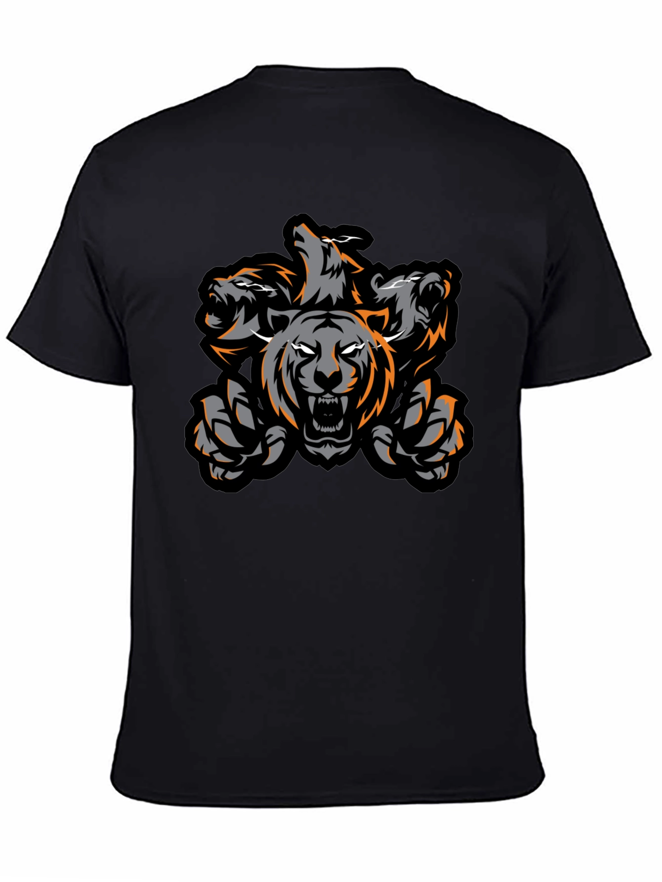 Three-Headed Tiger Graphic Tee - Black
