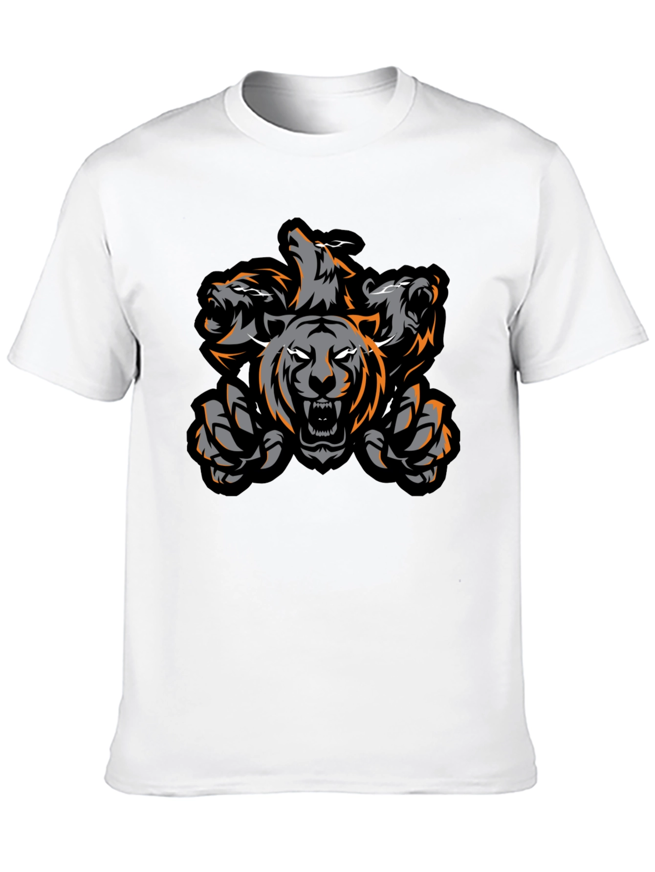 Three-Headed Tiger Graphic Tee - Black