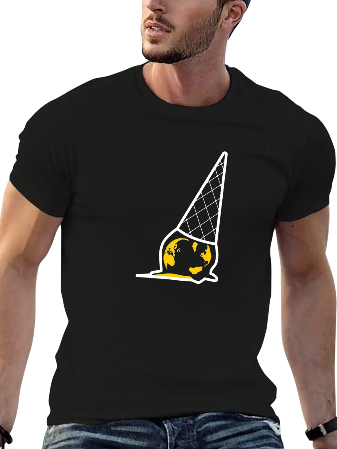 Melting Earth Ice Cream T-Shirt - Global Warming Awareness