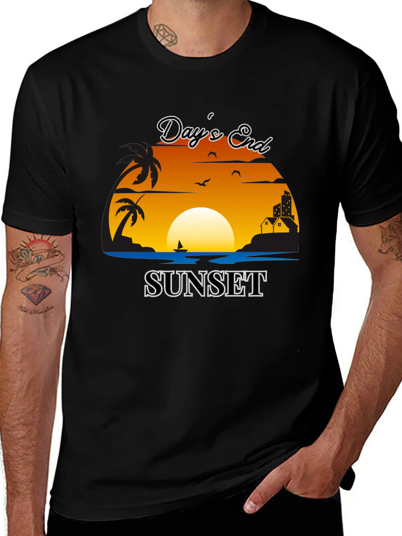 Days End Sunset Graphic Tee