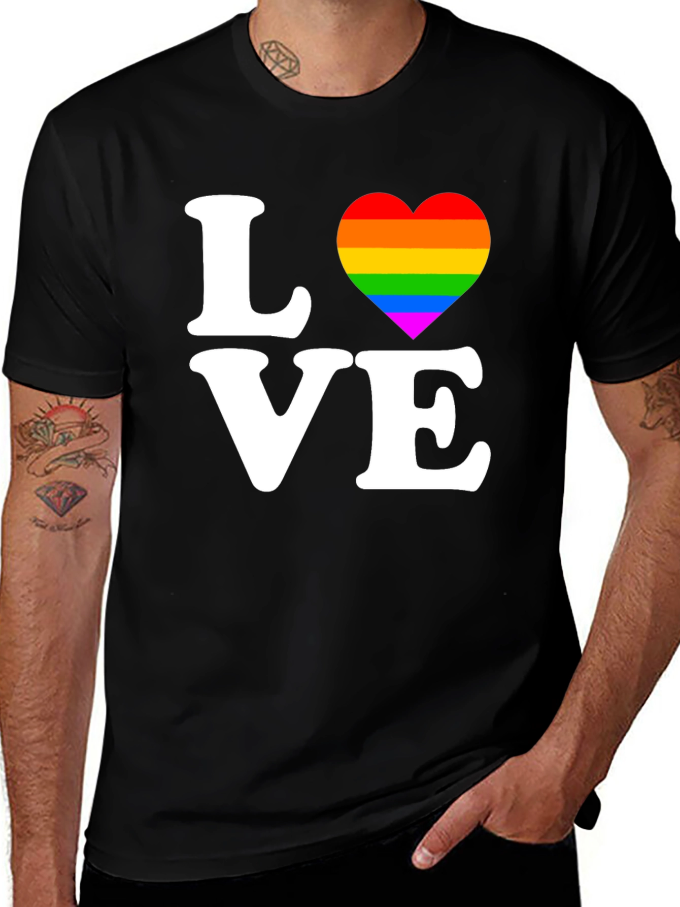 LGBT Pride Love Rainbow Heart Graphic Tee