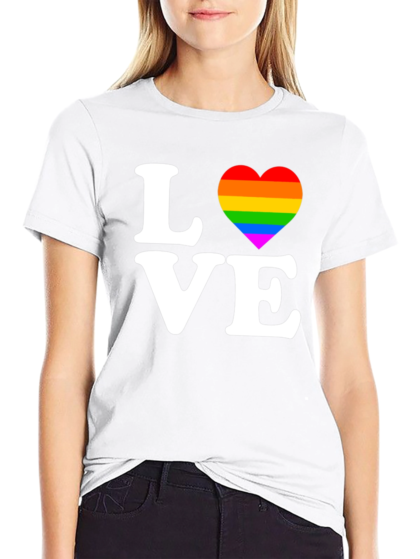 LGBT Pride Love Rainbow Heart Graphic Tee
