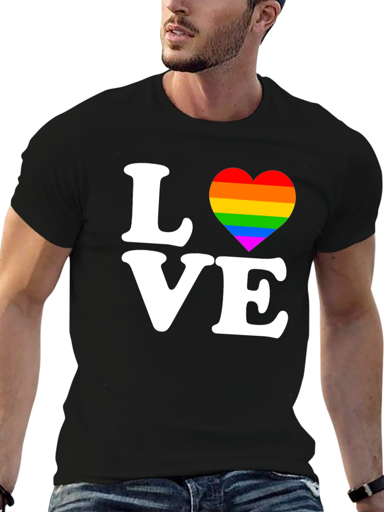 LGBT Pride Love Rainbow Heart Graphic Tee