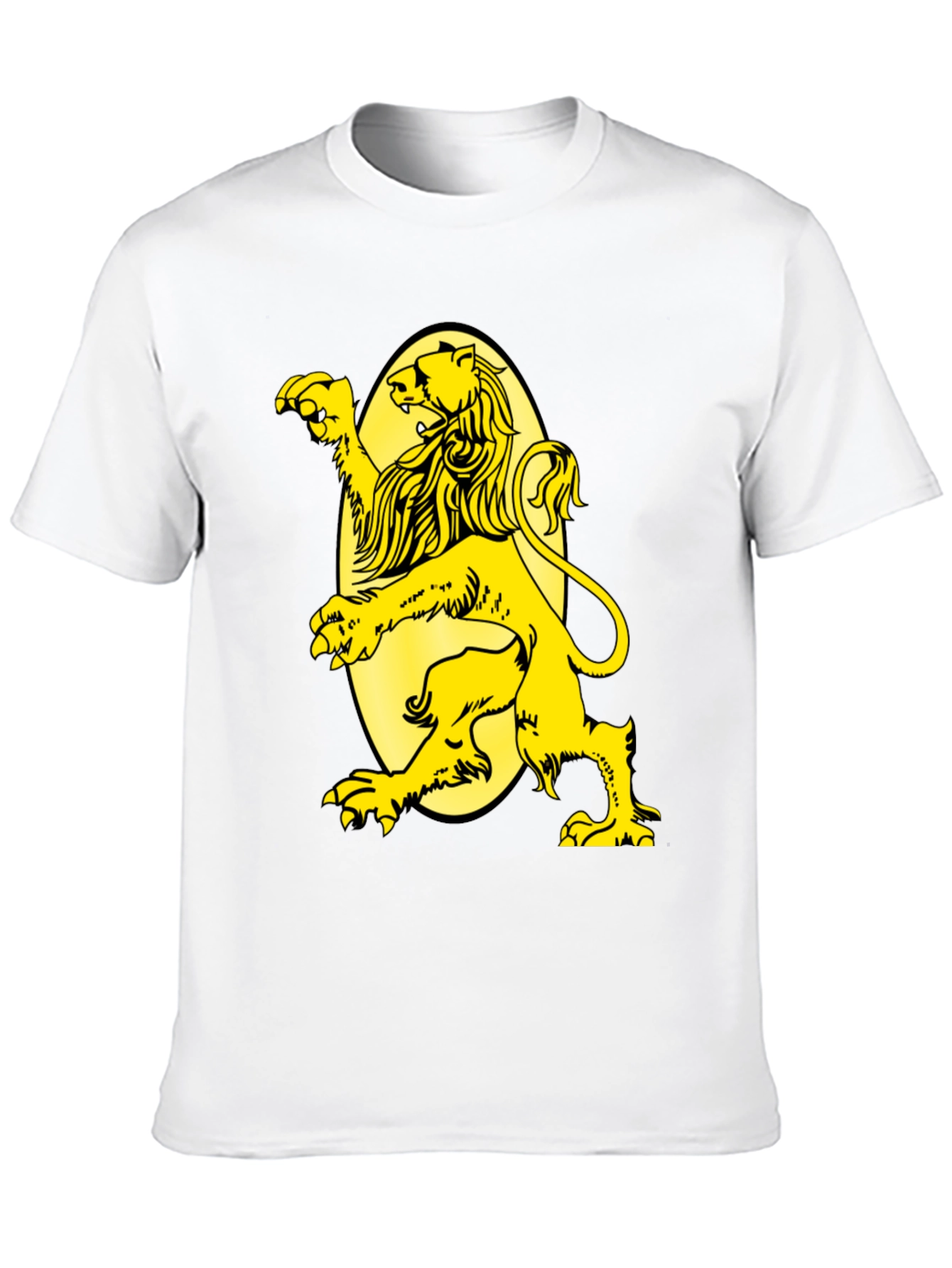 Black T-Shirt with Yellow Lion Graphic