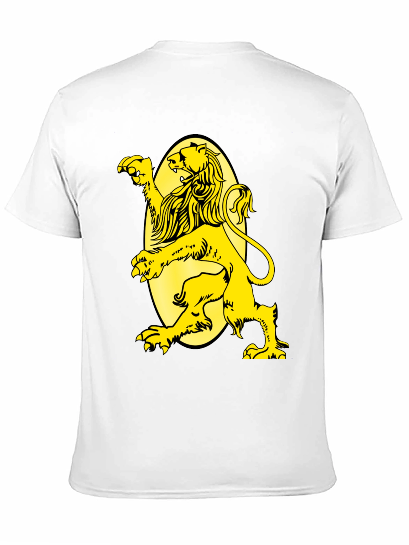 Black T-Shirt with Yellow Lion Graphic