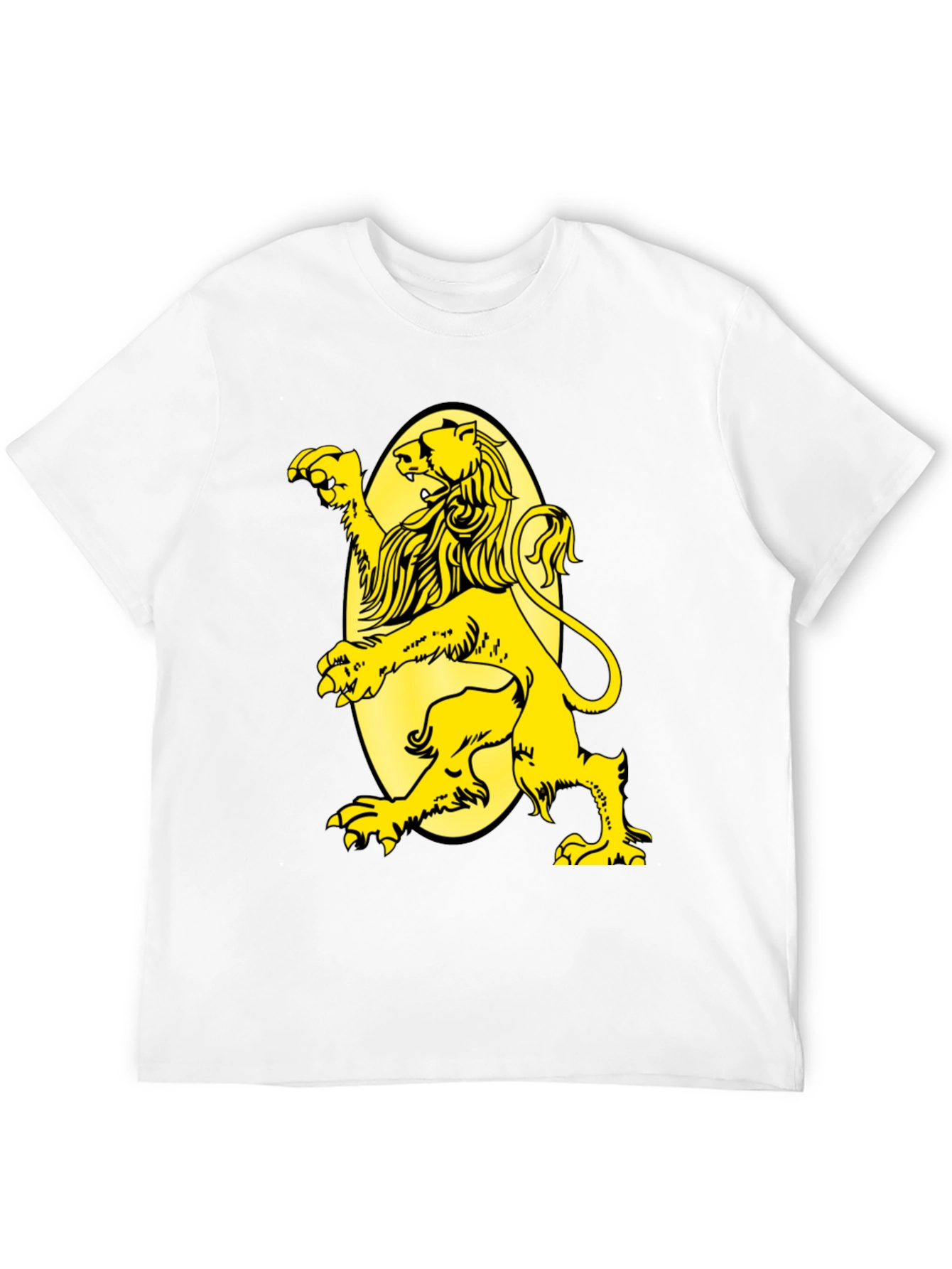 Black T-Shirt with Yellow Lion Graphic