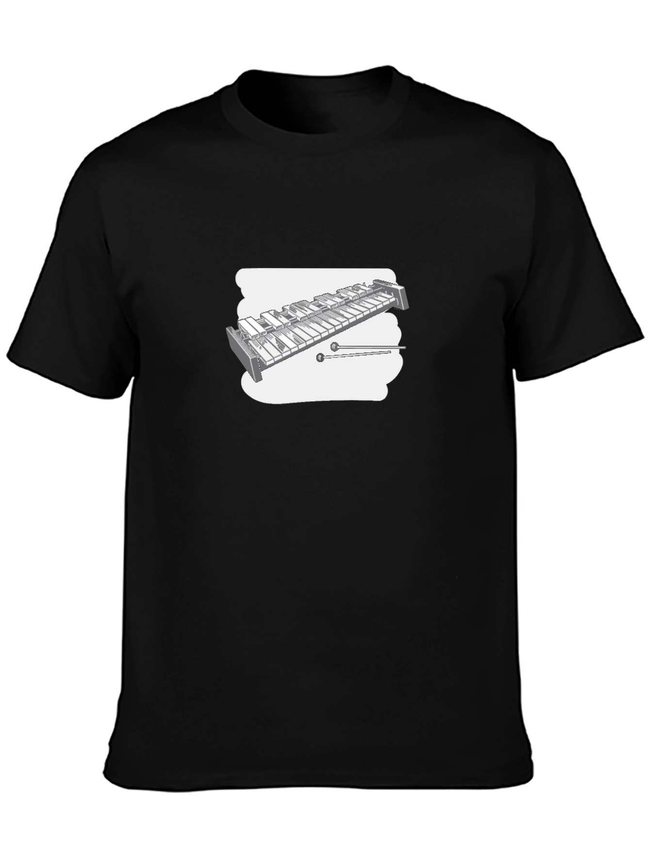 Black T-Shirt with Xylophone Design