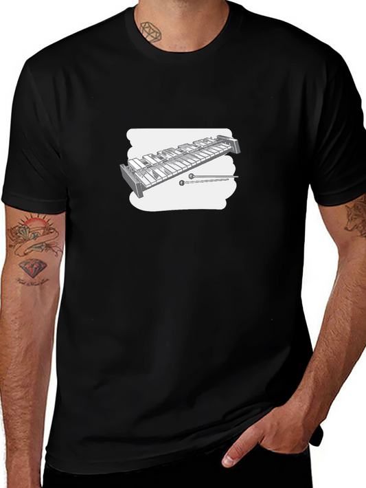 Black T-Shirt with Xylophone Design