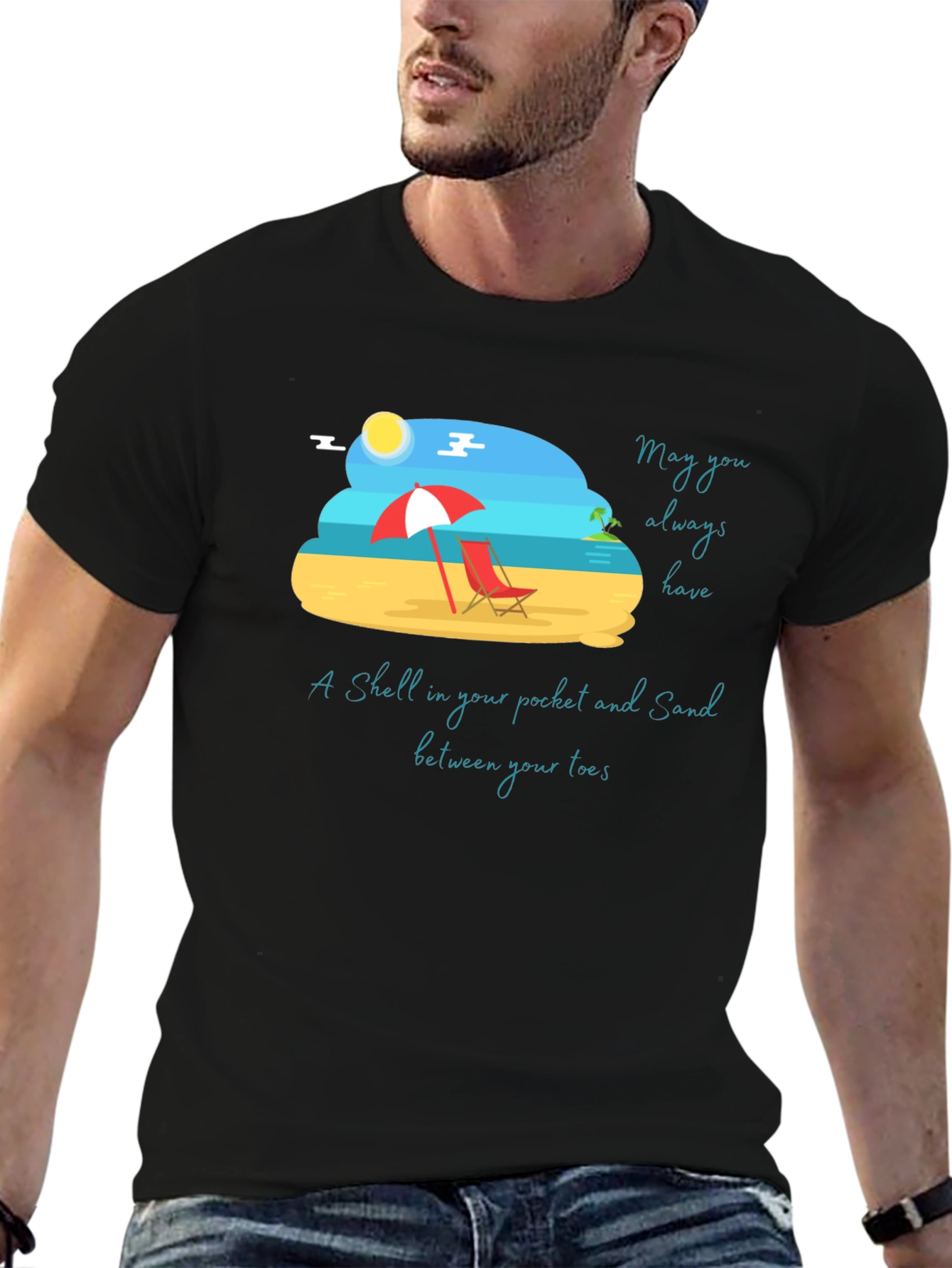 Beach Vibes Graphic Tee - Sand & Shells