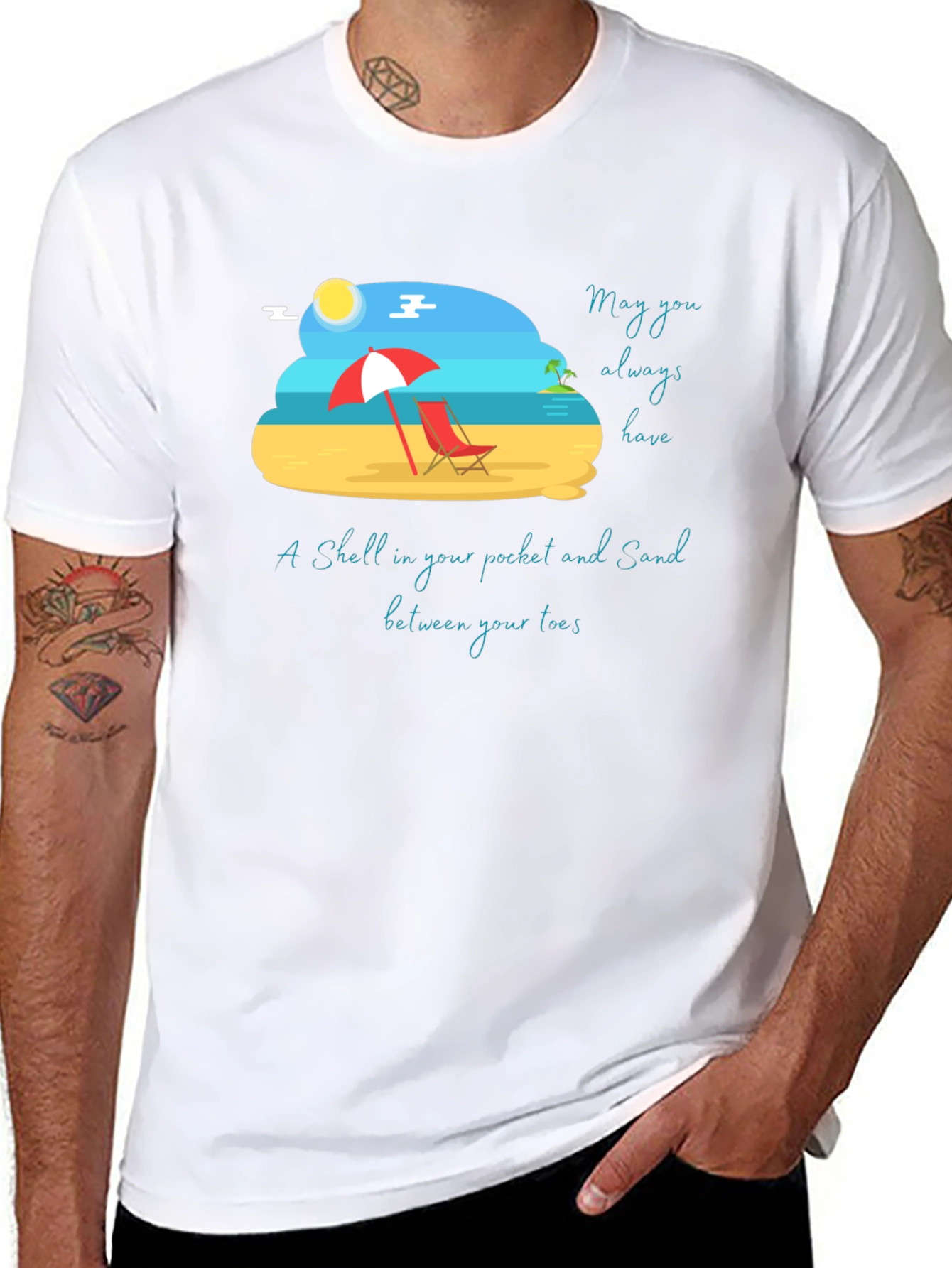 Beach Vibes Graphic Tee - Sand & Shells