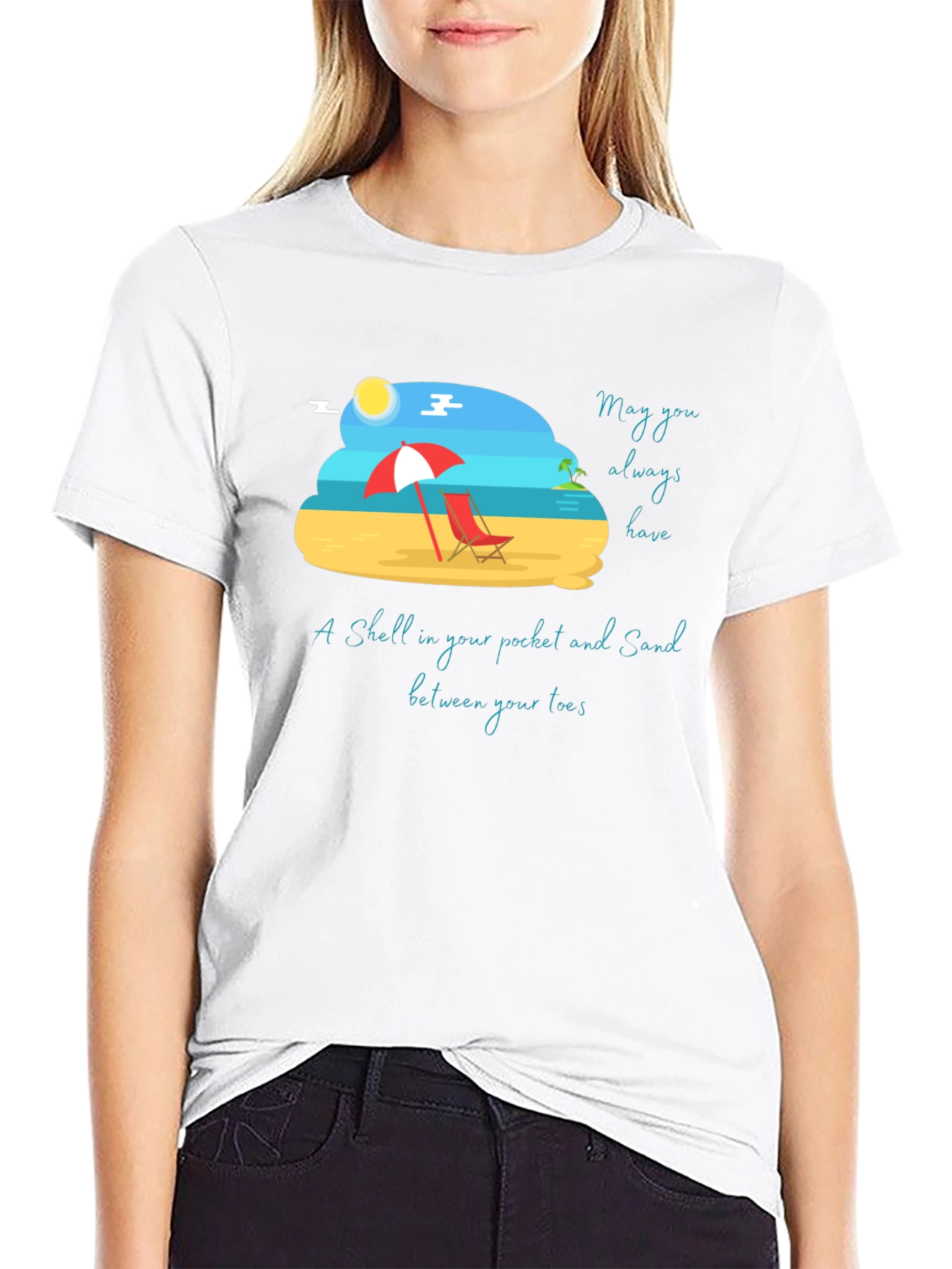 Beach Vibes Graphic Tee - Sand & Shells