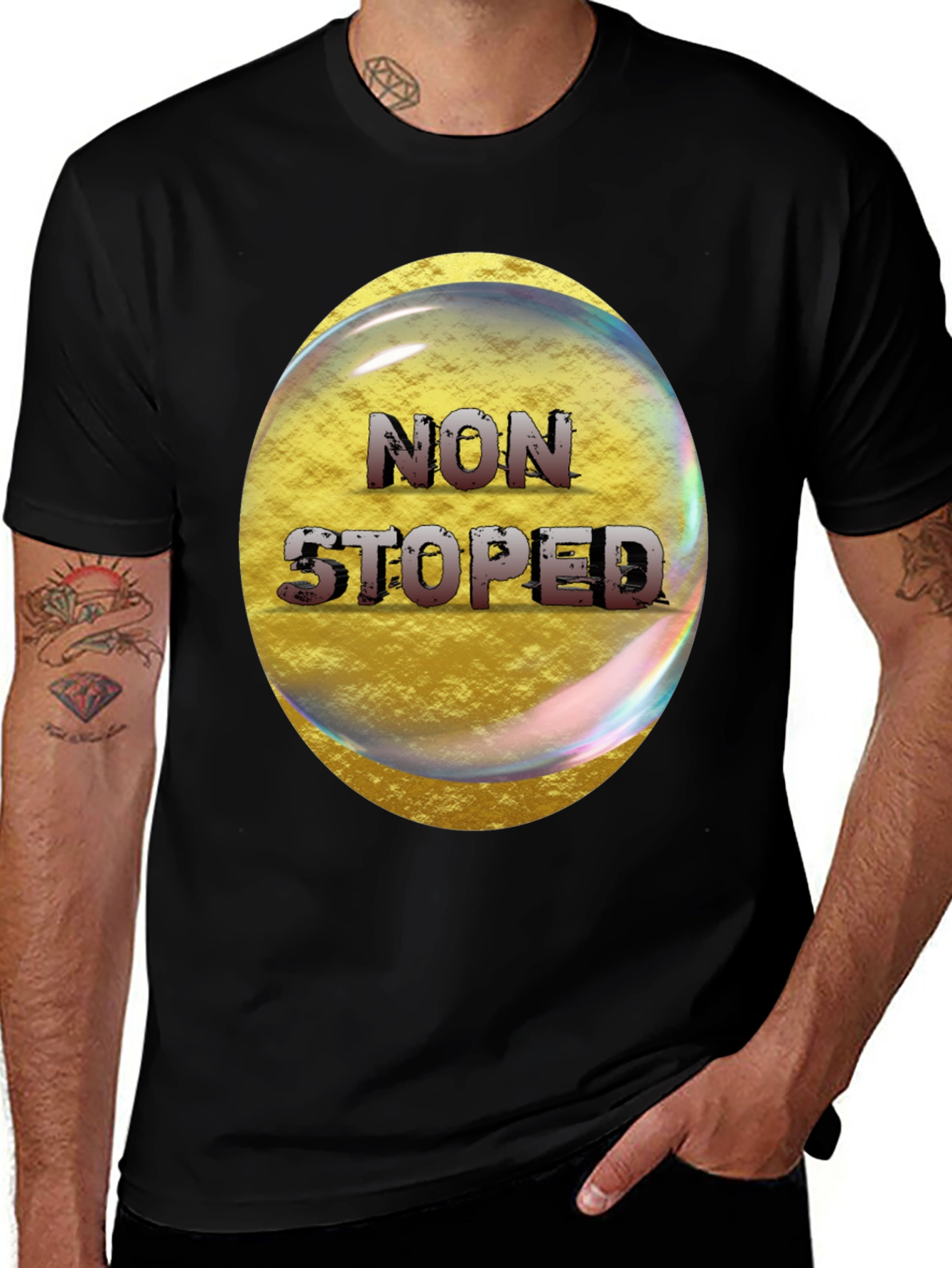 Non Stop Graphic T-Shirt - Mens Black Tee