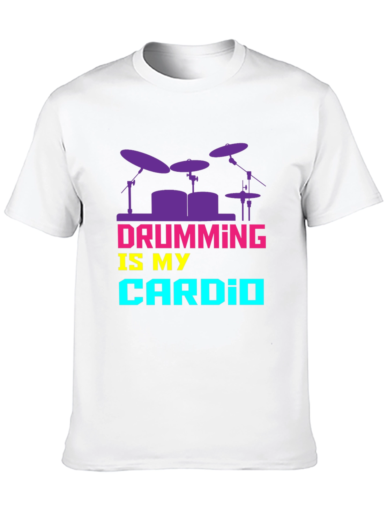 Drumming Cardio Graphic Tee - Black Cotton T-Shirt