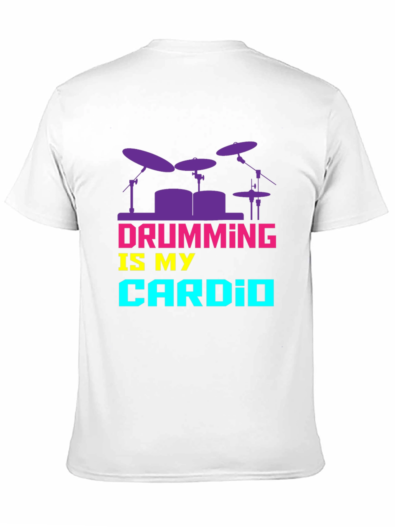 Drumming Cardio Graphic Tee - Black Cotton T-Shirt