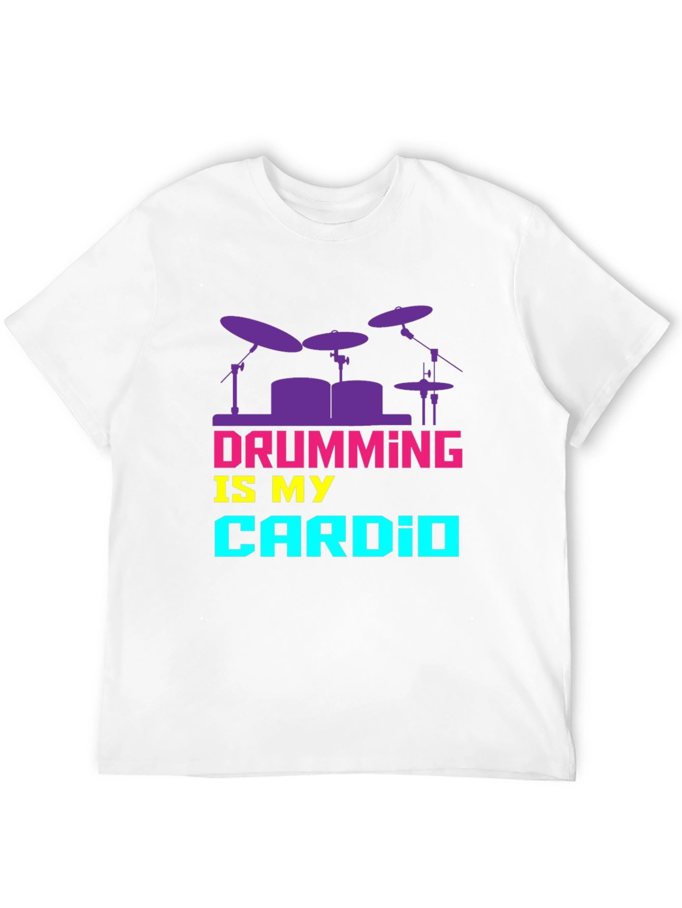 Drumming Cardio Graphic Tee - Black Cotton T-Shirt