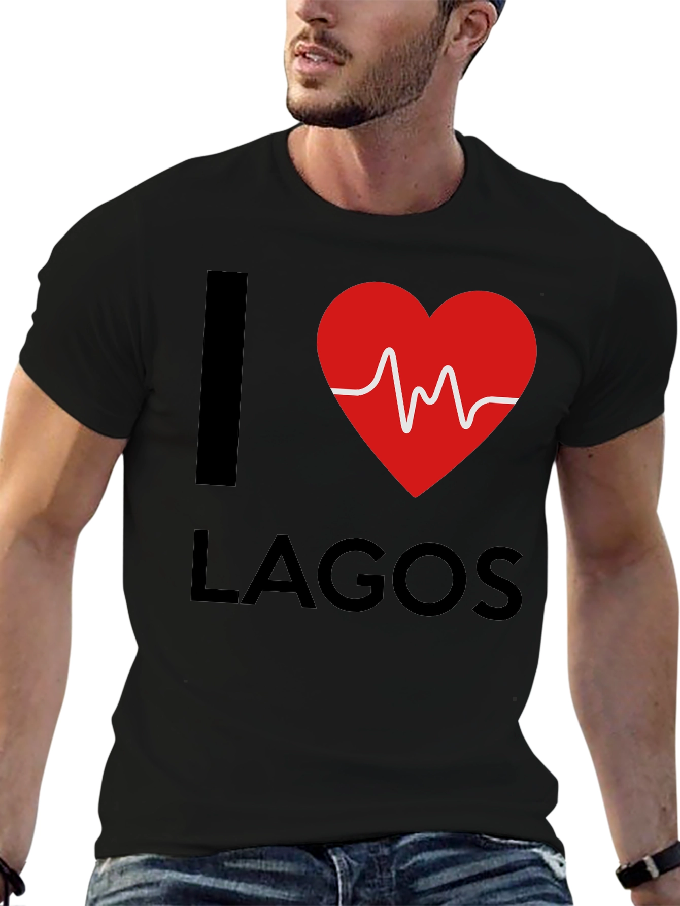I Heart Lagos Graphic Tee - Stylish Black T-Shirt