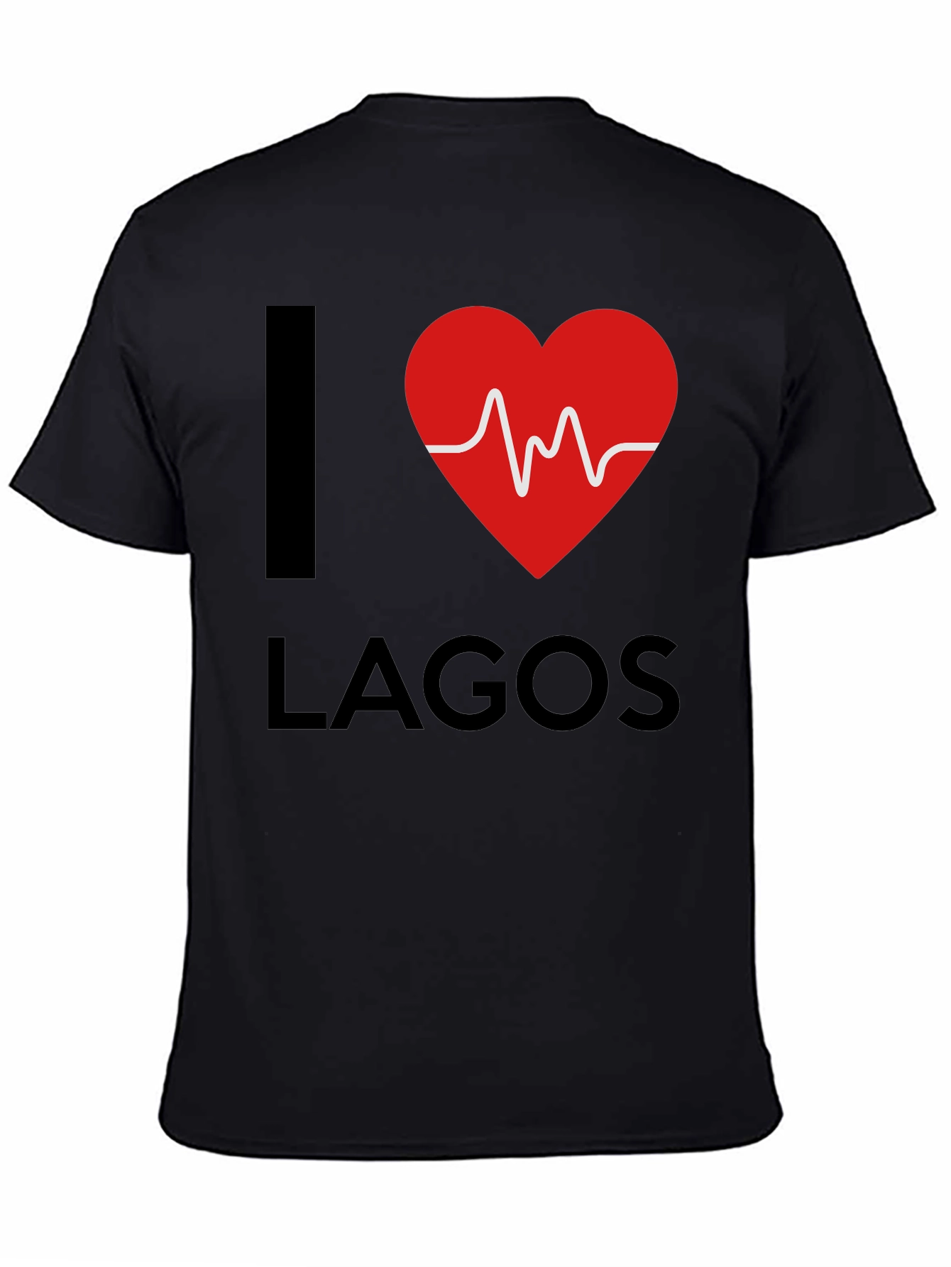 I Heart Lagos Graphic Tee - Stylish Black T-Shirt