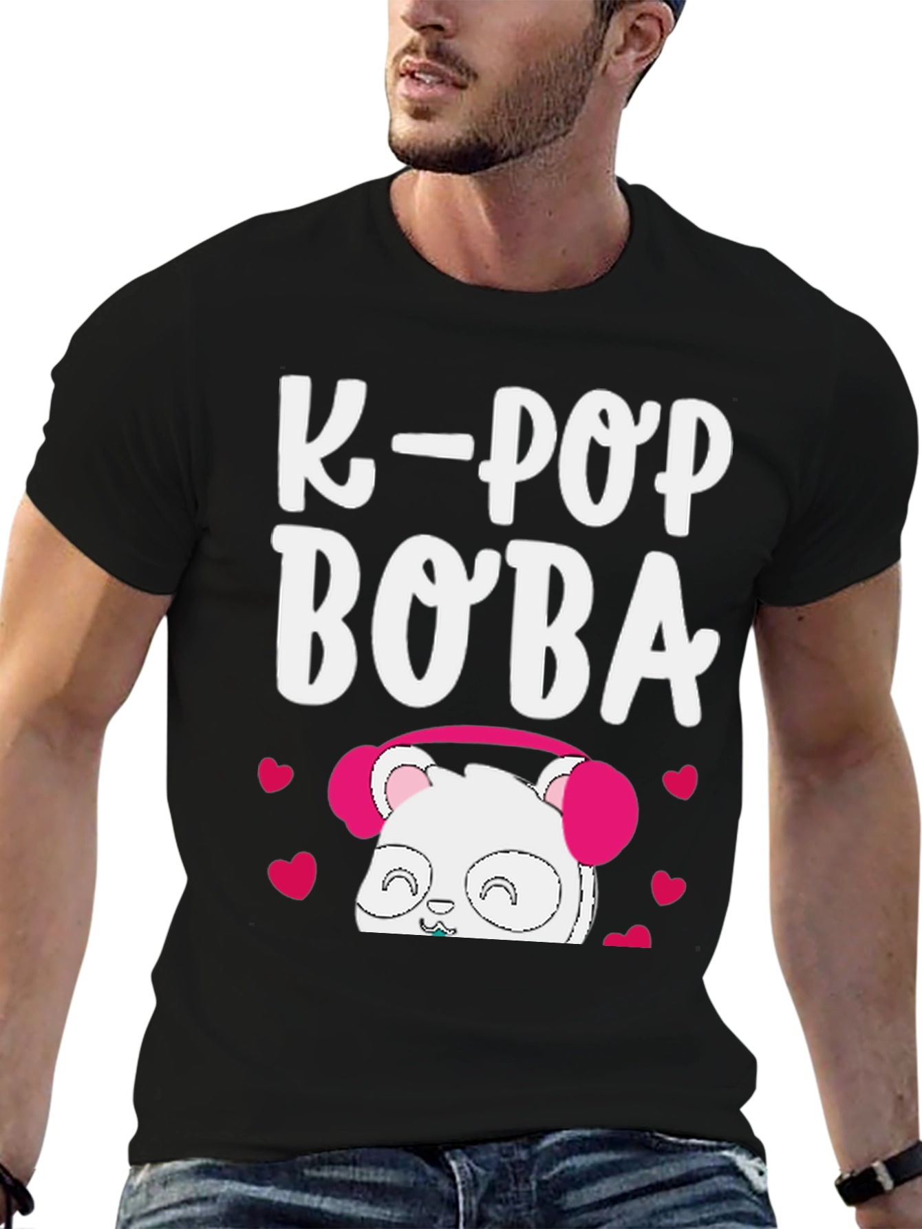 K-Pop Boba Panda Graphic T-Shirt
