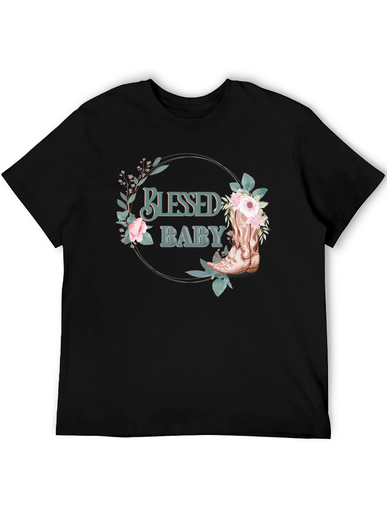 Blessed Baby Floral Cowboy Boot Graphic Tee
